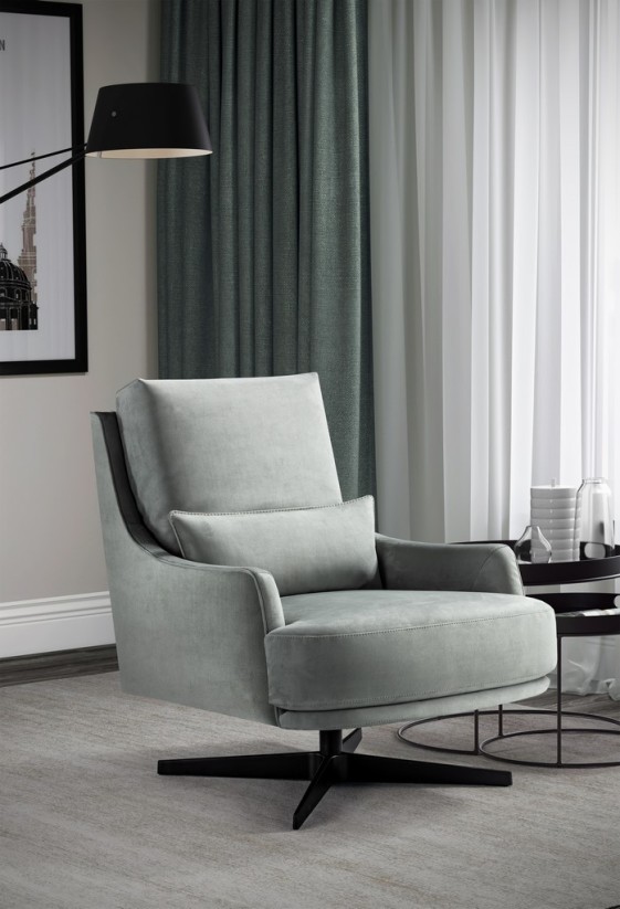 ELEGY, petit fauteuil design pivotant cuir ou tissu