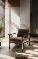 Fauteuil cuir ou tissu & bois & métal BLUEFIELDS