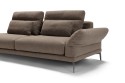 Canapé angle modulable VOGUES cuir tissu & plumes