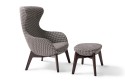 ARMAND.H, fauteuil coque egg pieds bois frêne tapissé de cuir, tissu ou nubuck