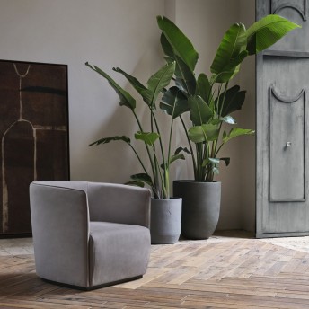 Fauteuil rond AMOROSO cuir, nubuck & ou tissu