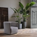 Fauteuil rond AMOROSO cuir, nubuck & ou tissu