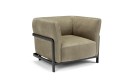 BAYMOOD, fauteuil enveloppant tissu ou cuir, structure en bois massif