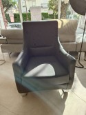 Buddy, fauteuil design cuir pleine fleur Deluxe Ultra graphite