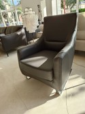 Buddy, fauteuil design cuir pleine fleur Deluxe Ultra graphite