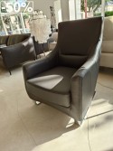 Buddy, fauteuil design cuir pleine fleur Deluxe Ultra graphite