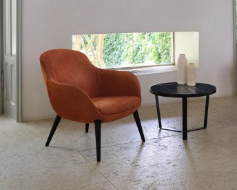 CHILLERS, petit fauteuil design lounge cuir ou tissu