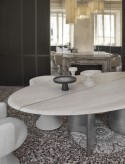 ABALONE, table ovale de salle à manger design, plateau marbre