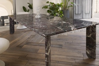 APPEAR, table rectangulaire design, plateau et pieds en marbre