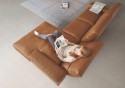 Canapé d'angle 3 places chaise longue dossiers multipositions SWEETY.TM cuir ou tissu