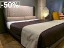 Lit à oreilles GARÇON-GENDARME 160 / 190 cm cuir Nubuck Sabbia et son matelas ULTRA-CONFORT 7 zones