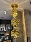 Plafonnier design Verpan Triple Spirale Dorée SP3, déstockage Paris