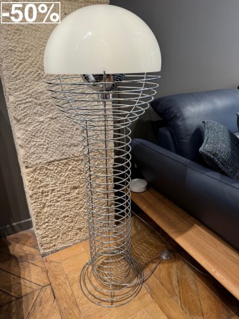 Lampadaire sur pied WIRE blanc Panton 1980, déstockage Paris