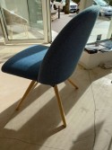 Chaise BLOOM S tissu bleu crisp