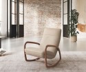 DODIN, fauteuil à bascule rocking chair, bois massif & tissu ou cuir