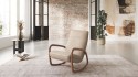 DODIN, fauteuil à bascule rocking chair, bois massif & tissu ou cuir