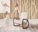DODIN, fauteuil à bascule rocking chair, bois massif & tissu ou cuir