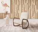 DODIN, fauteuil à bascule rocking chair, bois massif & tissu ou cuir