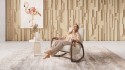 DODIN, fauteuil à bascule rocking chair, bois massif & tissu ou cuir