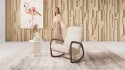 DODIN, fauteuil à bascule rocking chair, bois massif & tissu ou cuir