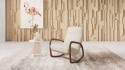 DODIN, fauteuil à bascule rocking chair, bois massif & tissu ou cuir
