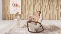 DODIN, fauteuil à bascule rocking chair, bois massif & tissu ou cuir