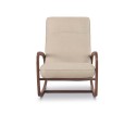DODIN, fauteuil à bascule rocking chair, bois massif & tissu ou cuir