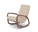 DODIN, fauteuil à bascule rocking chair, bois massif & tissu ou cuir