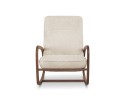 DODIN, fauteuil à bascule rocking chair, bois massif & tissu ou cuir