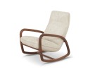 DODIN, fauteuil à bascule rocking chair, bois massif & tissu ou cuir