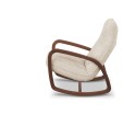 DODIN, fauteuil à bascule rocking chair, bois massif & tissu ou cuir
