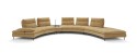 Canapé d'angle arrondi MOONSHINE modulable, dossiers & accoudoir réglables, tissu ou cuir