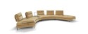Canapé d'angle arrondi MOONSHINE modulable, dossiers & accoudoir réglables, tissu ou cuir