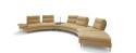 Canapé d'angle arrondi MOONSHINE modulable, dossiers & accoudoir réglables, tissu ou cuir