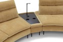 Canapé d'angle arrondi MOONSHINE modulable, dossiers & accoudoir réglables, tissu ou cuir