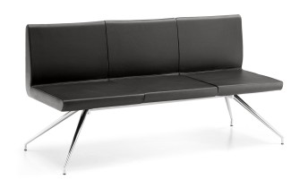 ANTONIN banquette d'accueil 3 places cuir ou tissu avec ou sans accoudoirs