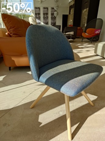 Chaise BLOOM S tissu bleu crisp