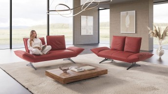 ADORATION, canapé design dossiers inclinables, cuir ou tissu