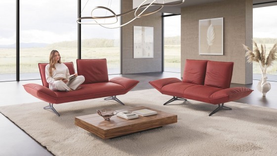 ADORATION, canapé design dossiers inclinables, cuir ou tissu