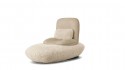 BEACHER, chaise longue de relaxation manuelle pivotante cuir, cuir de taureau ou tissu
