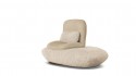 BEACHER, chaise longue de relaxation manuelle pivotante cuir, cuir de taureau ou tissu