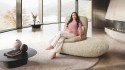 BEACHER, chaise longue de relaxation manuelle pivotante cuir, cuir de taureau ou tissu