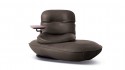 BEACHER, chaise longue de relaxation manuelle pivotante cuir, cuir de taureau ou tissu