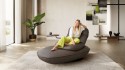 BEACHER, chaise longue de relaxation manuelle pivotante cuir, cuir de taureau ou tissu