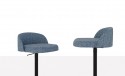 Paire de tabourets de bar BLOOM dossier bas coque tapissée, cuir ou tissu