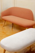 Banquette BLOOM tissu ou cuir, pieds bois