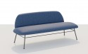 AVA banquette 2 places design LUXY, tissu ou cuir, piètement métal en couleur