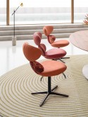 Chaise pivotante BANANA design organique cuir ou tissu ou bi matière