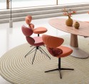 Chaise pivotante BANANA design organique cuir ou tissu ou bi matière