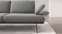 Canapé angle ABALIN chaise longue dossiers déployables cuir ou tissu